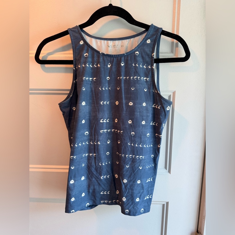 Carve Designs Navy Patterned Swim Tank